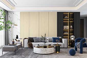 北海轻奢风格-客厅